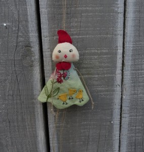 Poule brodée - Les points de bonheur - Noelle Sandoli